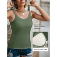 thumbnail image 2 of Anygrew Women's Tank Top with Built in Bra Ribbed Camisole Summer Scoop Neck Basic Cami Tanks Undershirt, 2 of 7