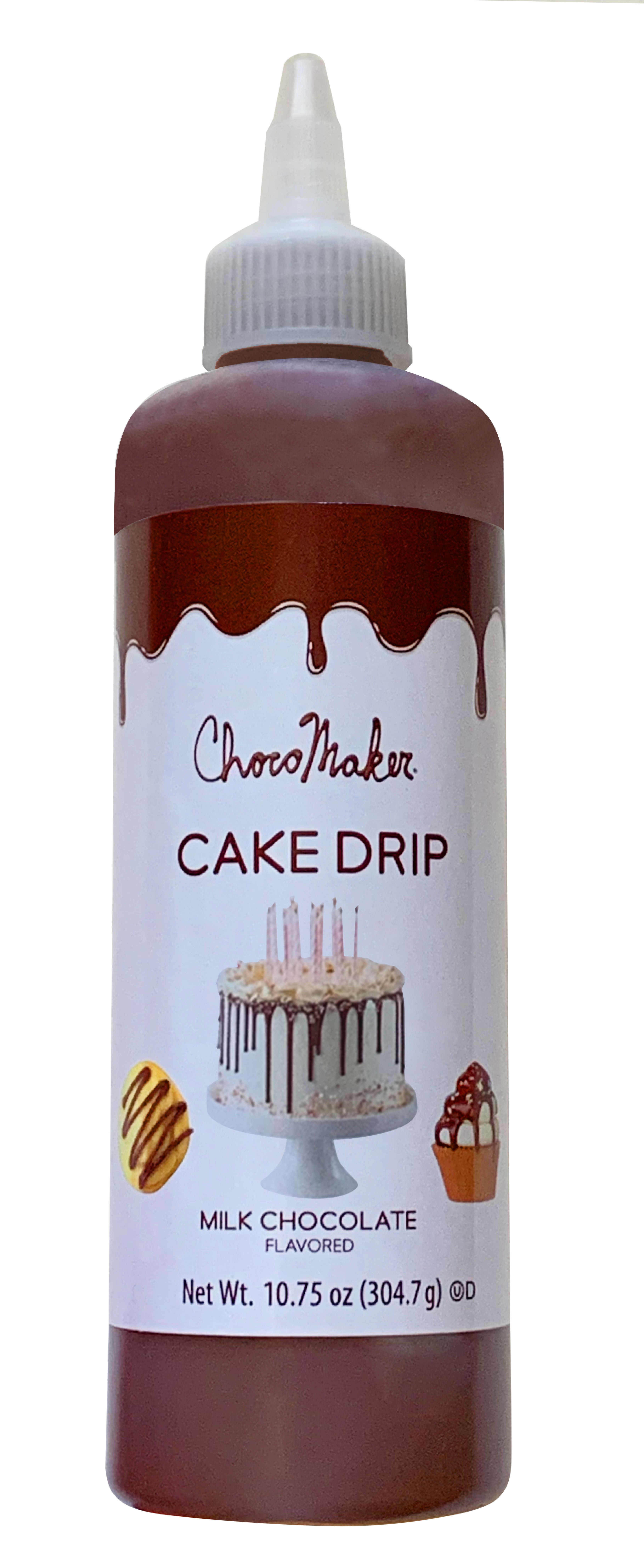 Chocomaker Milk Chocolate Flavored Cake Drip - 10.75oz Microwavable Bottle - 4 per case