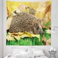 thumbnail image 1 of Hedgehog Tapestry, Little Hedgehog on Autumn Leaves in Forest Scenes from World, Fabric Wall Hanging Decor for Bedroom Living Room Dorm, 5 Sizes, Brown Earth Yellow Green, by Ambesonne, 1 of 1