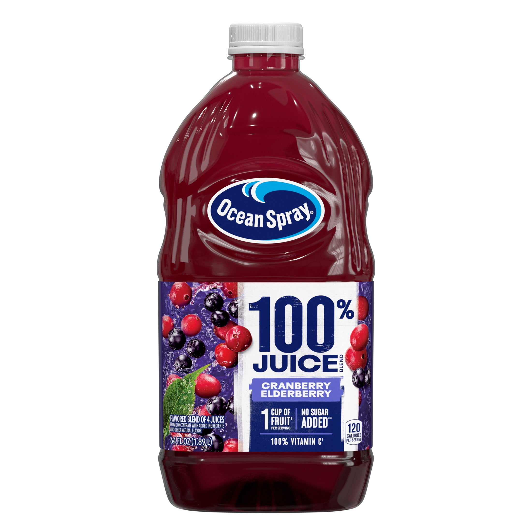 Ocean Spray® 100% Juice Cranberry Elderberry Juice Blend, 64 fl oz Bottle