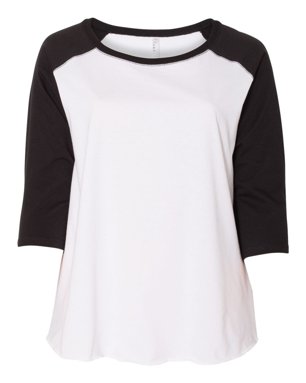 Ladies' Curvy Baseball T-Shirt - WHITE/ BLACK - 18-20 - Walmart.com