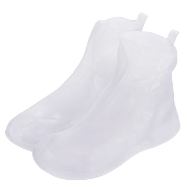 Unique Bargains 26x19cm Surchaussures Pliables Réutilisables en Silicone Imperméables, Blanc
