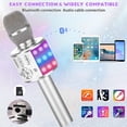 thumbnail image 5 of Bluetooth Wireless Karaoke Microphone for Android/iOS, with Recording Function and Dancing LED Lights, Portable, Silver, 5 of 5