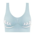 thumbnail image 5 of Mrat Push up Bras for Women Ladies Traceless One-Piece Front Closure Plus Size Women's Unlined Scoop Neck Bralette Push up Bras Women Sports Push up Bra Underwear Underwear Light Blue 2XL, 5 of 6