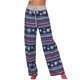 thumbnail image 1 of Pantalones con cordón y estampado navideño para mujer, elegantes, elásticos, de pierna larga y ancha, pantalones casuales para fiesta de Navidad No.36 Blue Snowflake S, 1 of 8