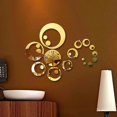 thumbnail image 2 of Fymall Circles 3D Modern Mirror Wall Clock Watches Sticker Decal Home DIY Decor Black, 2 of 3