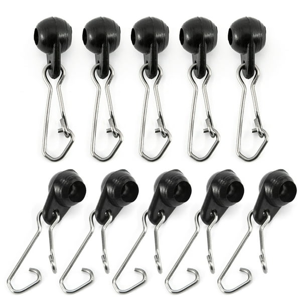 10pcs Fishing Zip Slider Beads Fishing Line Snap Hook Connector Terminal  Tackle Line Rigs 