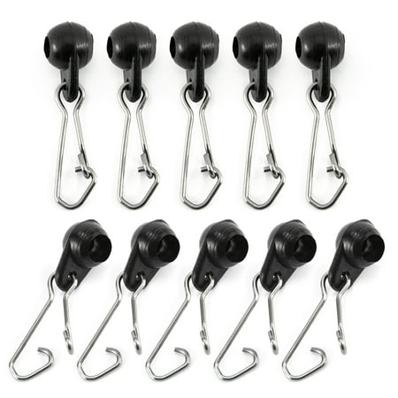10pcs Fishing Zip Slider Beads Fishing Line Snap Hook Connector Terminal Tackle Line