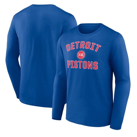 Men s Royal Detroit Pistons Victory Arch Team Long Sleeve T-Shirt