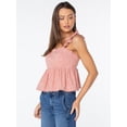 thumbnail image 4 of Celebrity Pink Women's Flutter Sleeve Peplum Top, Sizes XS-XXXL, 4 of 7