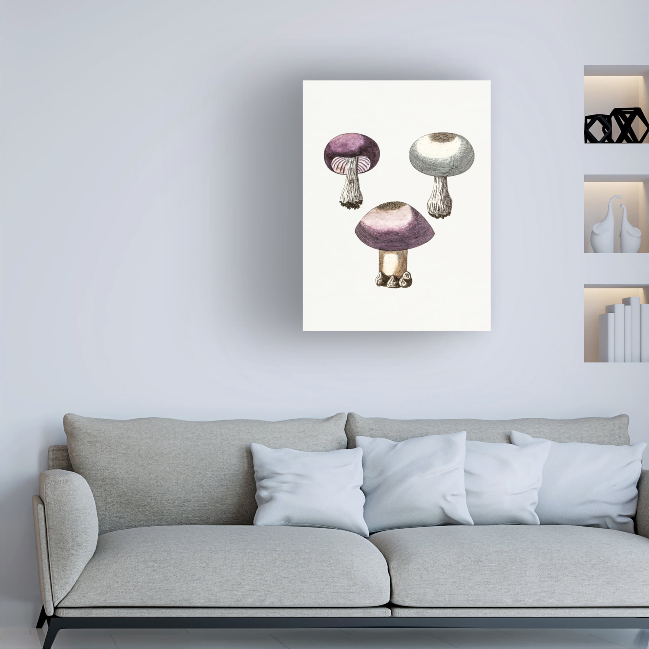 Trademark Fine Art Pictufy Hand Darwn Violet Webcap Mushroom Canvas Wall Art