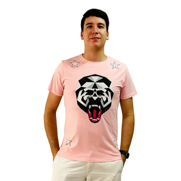 Playera Moda&Pritex Estampado con piedras, corte slim, tela