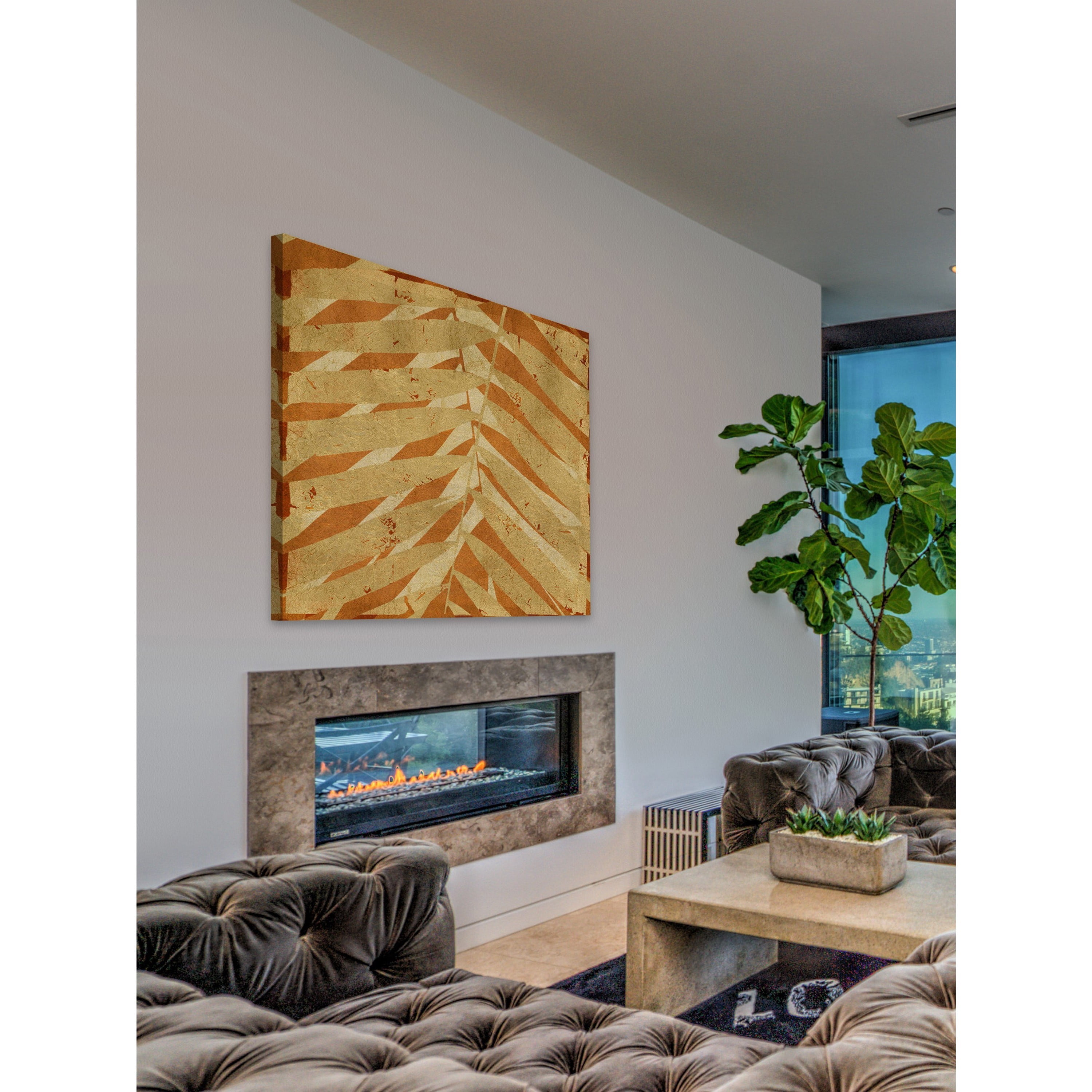 "Palm Fossil I" Painting Print on Wrapped Canvas