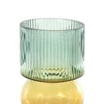 thumbnail image 5 of DecMode 5"W, 14"H Geometric Ribbed Multi Colored Glass Vase with Color Blocks, Set of 2, 5 of 9