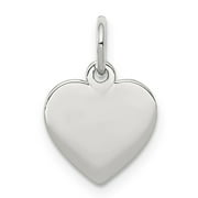 SOPHIA JEWELERS SS Rh-plt Engraveable Heart Polished Front/Satin Back Disc Charm