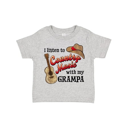 

Inktastic I Listen to Country Music with My Grampa Guitar and Hat Gift Toddler Boy or Toddler Girl T-Shirt