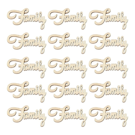 Troglfold Wood Piece Prop 15pcs Wooden Family Cutout Letters for Wedding Party Decorations,1.93"X1.1"X0.1"
