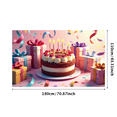 thumbnail image 3 of Birthday Party Backdrop Banner Birthday Decoration Happy Party Balloons Background Photography Props Decorations Supplies, 3 of 4