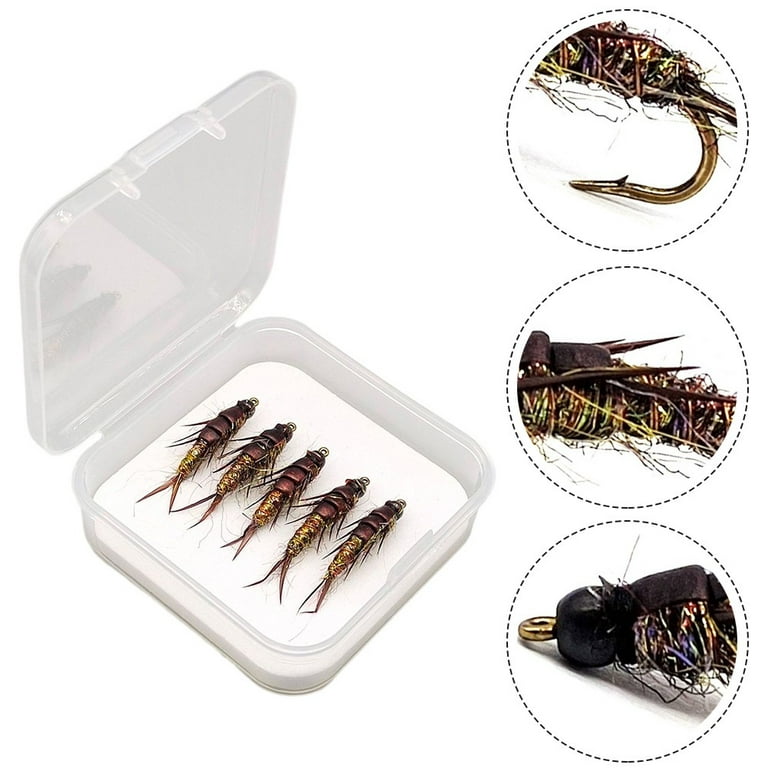 5Pcs Fly Fishing Hook Nymph Stonefly Lure Fly Bait For Trout Bass