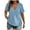 Light Blue, variant on Taqqpue Plus Size Tops for Women Short Sleeve V Neck Henley T-Shirts Tops Casual Loose Fit Button Tunics Shirts Summer Ladies Basic Tee Shirts L-5XL