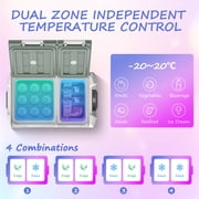 Alpicool 12V Refrigerator Car Fridge, Portable Refrigerator with Dual Zone and Independent Control, 12V / 24V DC Portable Freezer (-4℉ to 68℉) RV Compressor Fridge Electric Cooler for Camping