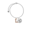 thumbnail image 2 of Delight Jewelry Rose Goldtone Crystal Initial - L - Domed Thank You Charm Bracelet, 6"+2", 2 of 5