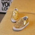 thumbnail image 3 of URMAGIC Toddler Girl's Light Up Sequins Slip On Loafers Baby Glitter Shoes Flashing LED Casual Princess Party Shoes Flat Sneakers (Toddler/Little Kid), 3 of 10