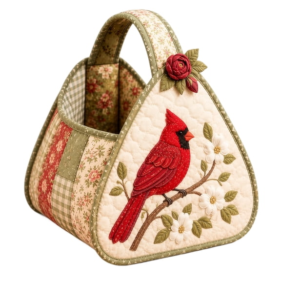 Garden Themed Quilted Basket Sewing Kit, DIY Hand‑Stitch Fabric Storage Basket Making Set, Complete Material Supplies for Adults Beginner Craft Project