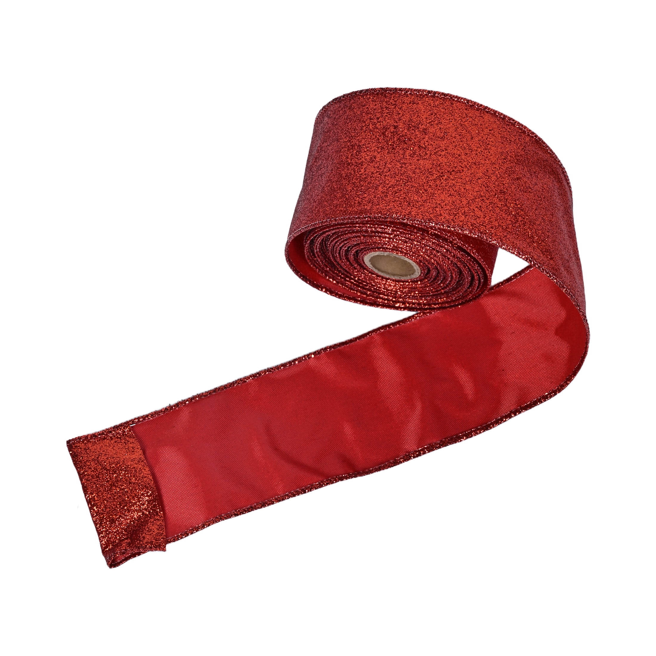 Red Glitter Christmas Ribbon, 2.5" x 25', by Holiday Time