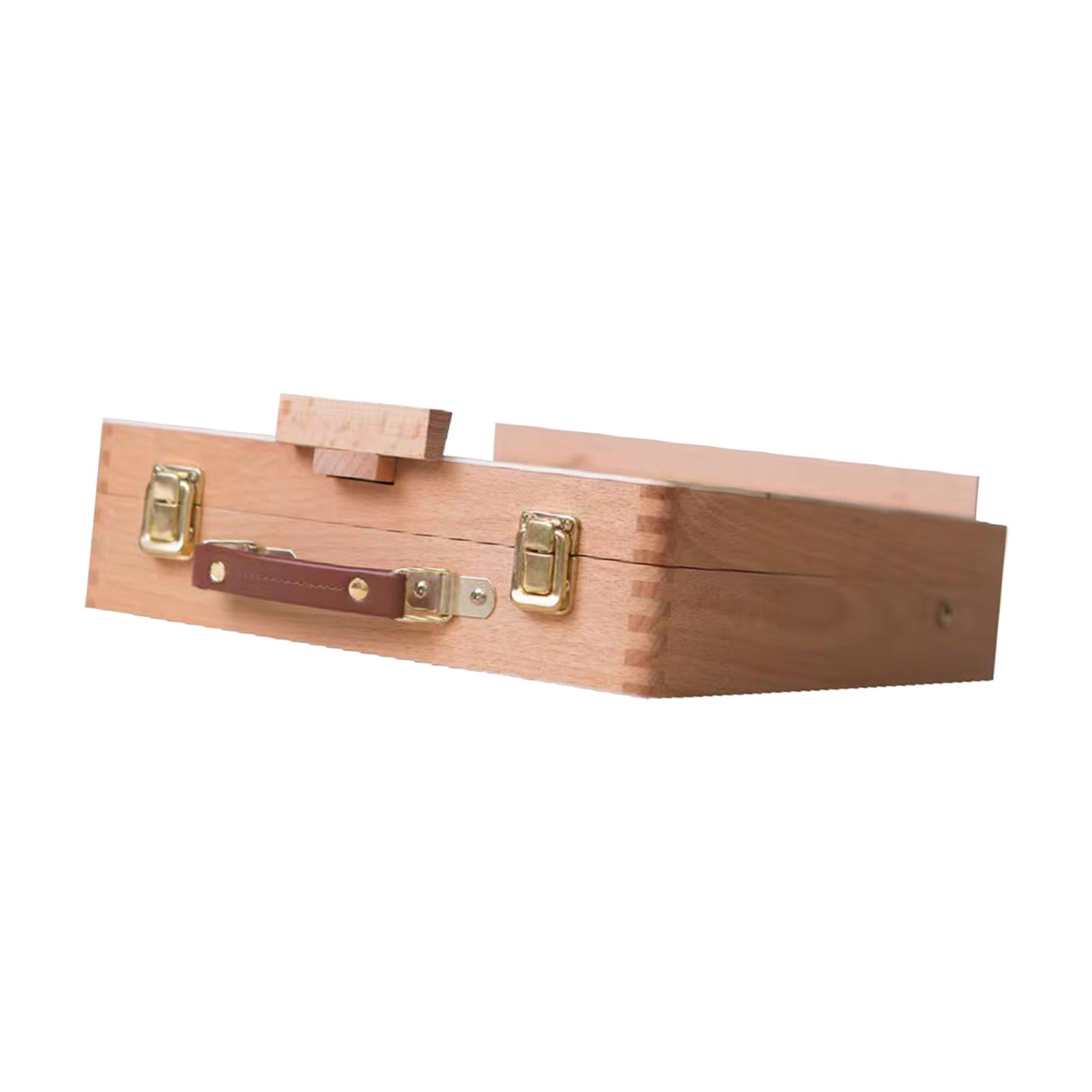Wooden Art Easel Box, Sketch Box Table Easel, Beechwood with Storage Portable Wood Tabletop Desktop Easel for Adult, 14.17x10.63x3.54inch