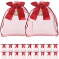thumbnail image 2 of Thankyouorganza Bags Wedding Organza Gift Bags Weddings Red 18x13cm Storage Drawstring Closure 20Pcs, 2 of 4