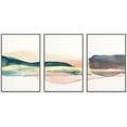 thumbnail image 3 of PixonSign Framed Wall Art Print Set Green & Red Watercolor Landscape Geometric Shapes Illustrations Modern Art Farmhouse/Country Scenic Fun for Living Room, Bedroom, Office - 16"x24"x3 White, 3 of 5