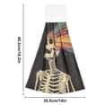 thumbnail image 6 of Yayeee Kitchen Hanging Hand Towels Set of 2 with Loop Bathroom Absorbent Tie Towel, Black Skeleton, 6 of 7