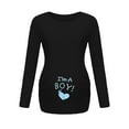 thumbnail image 1 of T-shirt de Maternité à Ourlet Irrégulier Imprimé pour Femmes, Manches Longues, Col Rond, Basique, Allaitement, 1 of 2