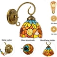 thumbnail image 3 of Tiffany Style Wall Sconce,Wall Mounted Stained Glass Shade Wall Lights Staircase Lighting Fixture E26 Bulb for Bedroom, Living Room,Kitchen,Hotel, 3 of 9