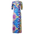 thumbnail image 3 of Women Plus Size Maxi Dress for Women Casual Summer Sundress V-Neck 3/4 Sleeve, 3 of 5
