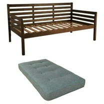 Home Square 2-Piece Set with Daybed Mattress & Daybed in Rustic Walnut