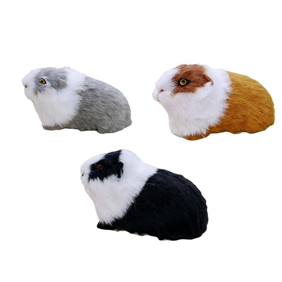 Bowayaoa Figurine Mignonne de Hamster, Cochon d'Inde et Souris, Petit Animal Réaliste pour la Déco de la Maison, Statue d'Animal Adorable pour Ornement d'Étagère et de Bureau, Jouet de Collection Cadeau