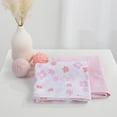 thumbnail image 5 of Parent's Choice Pink Floral 100% Cotton 2-Pack Thermal Baby Blanket, Infant Girl, 5 of 11