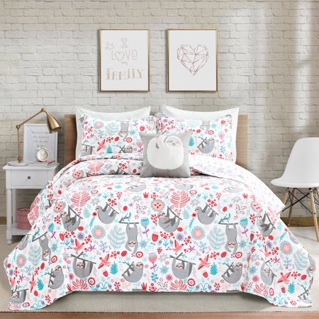 Lush Decor Hygge Sloth Kids Quilt Set Multiple Colors Walmart Com