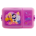 thumbnail image 1 of Contenedor de Alimentos Rectangular de Plástico, Lunch Box Escolar con 2 Divisiones, Personajes Animados, Cenicienta, Rapunzel y Blanca Nieves, Princesas Disney, 1 of 5