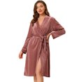 thumbnail image 1 of Albornoz Midi Allegra K para Mujer Rosa Coral XS, 1 of 6