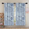 thumbnail image 5 of Blackout Kids Curtains,Blue Ethnic Geometric Pattern Childrens Insulated Curtains Set Of 2,Bedroom Essentials,Toddler Room Decor 52x63in(132x160cm), 5 of 5
