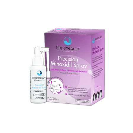 Regenepure - Precision 5% Minoxidil Extra Strength Hair Regrowth Spray for Women - 2 fl. (The Best Minoxidil Products)