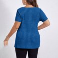 thumbnail image 5 of Posijego Plus Size Tops for Women V Neck Short Sleeve Tunic Shirt Side Split Lightweight Sweater for Women, 5 of 7