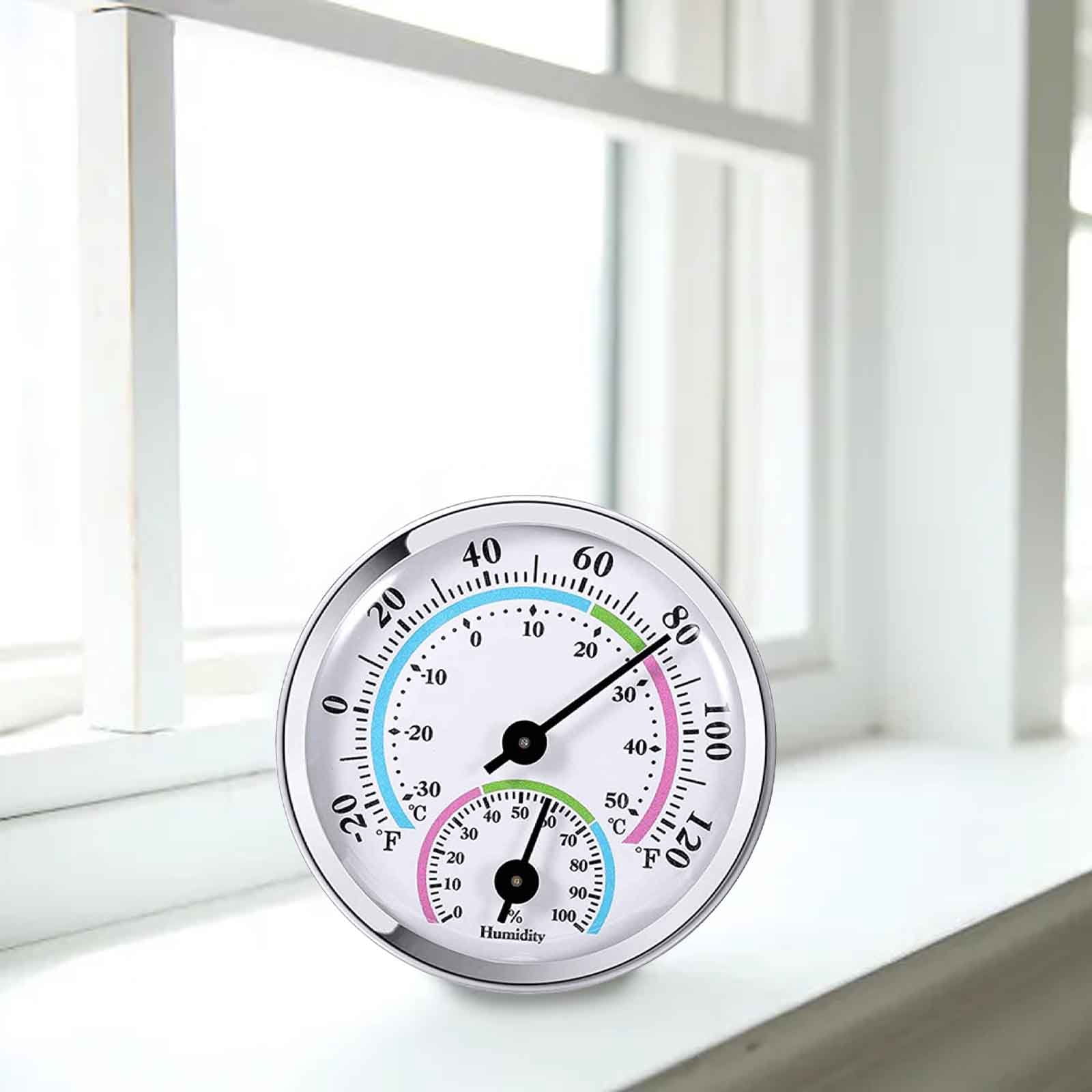 1PC Mini Indoor Temperature Hygrometer Analog, Temperature Humidity Gauge for Home, Room, Outdoor, Hygrometer Analog Hygrometer for Indoor And Outdoor Use 2inch