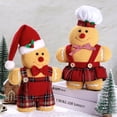 thumbnail image 3 of Set of 2 Christmas Decorations Indoor Gingerbread Man with Chef Hat Bowknot for Christmas Ornament Home Decor Gingerbread Doll for Gift Door Window Table Tree Holiday Xmas Season Decor, 3 of 8