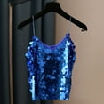 thumbnail image 2 of Sexy V Neck Fish Scale Sequined Tank Top Shiny Spaghetti Strap Vest For Women, 2 of 3