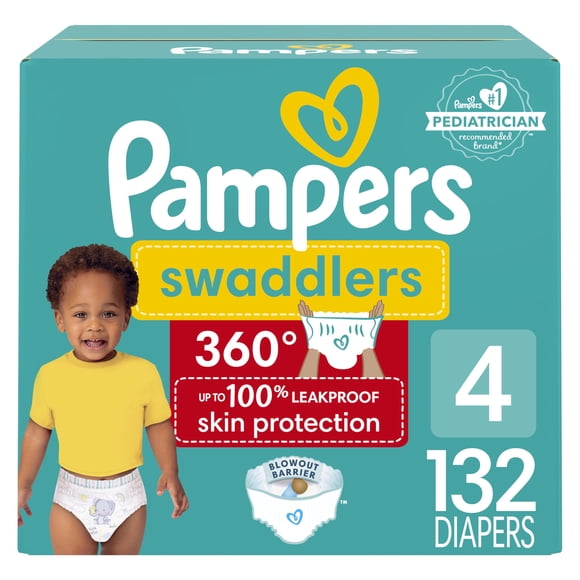 Pañales Pampers Swaddlers 360, talla 4, 132 unidades, un mes