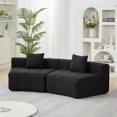 thumbnail image 2 of FENGFAN Chenille Symmetrical Curved Modular Semi Circular Sectional Sofa with Throw Pillows No Assembly Required 1 Pack, 2 of 10